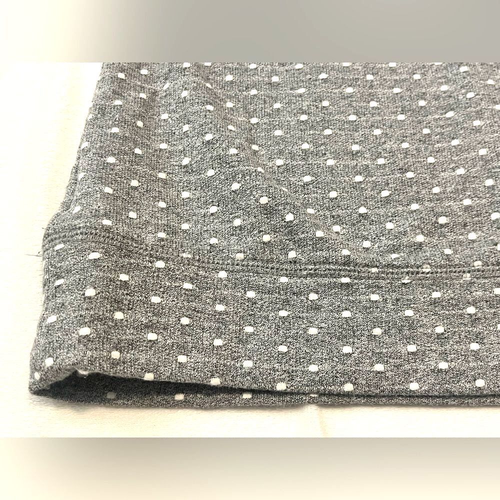 Maurices Gray and White Polka Dot Top w Brown Sleeves Cowl Neck Sweatshirt XS - Picture 14 of 16